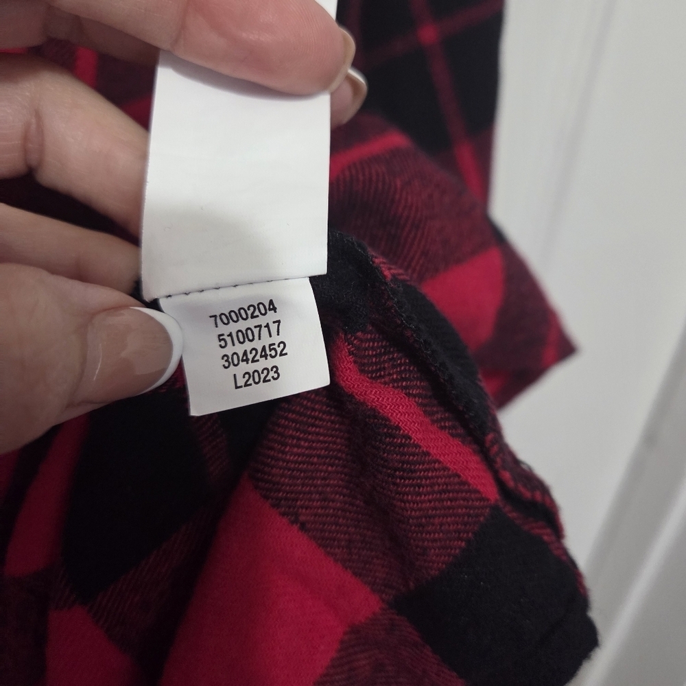 The Children's Place Red & Black Buffalo Plaid Flannel Shirt Dress Size XL - Picture 7 of 10